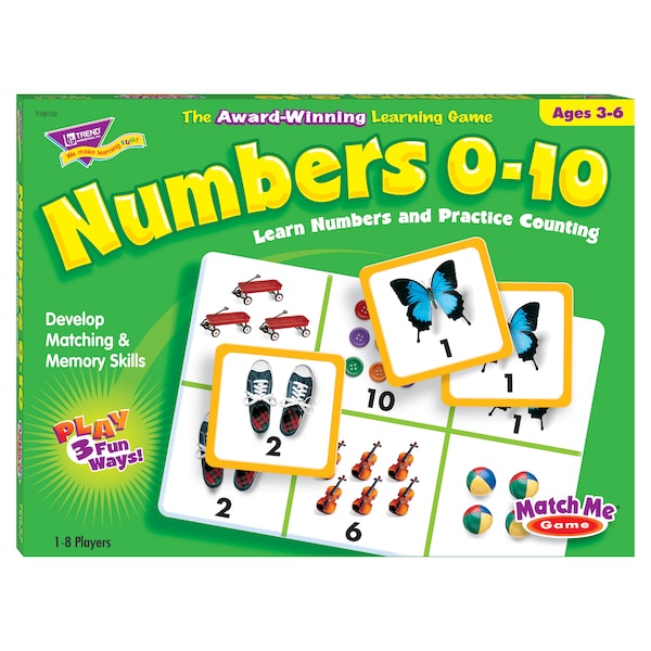 Trend Enterprises Numbers 0-10 Match Me Games T58102 - main